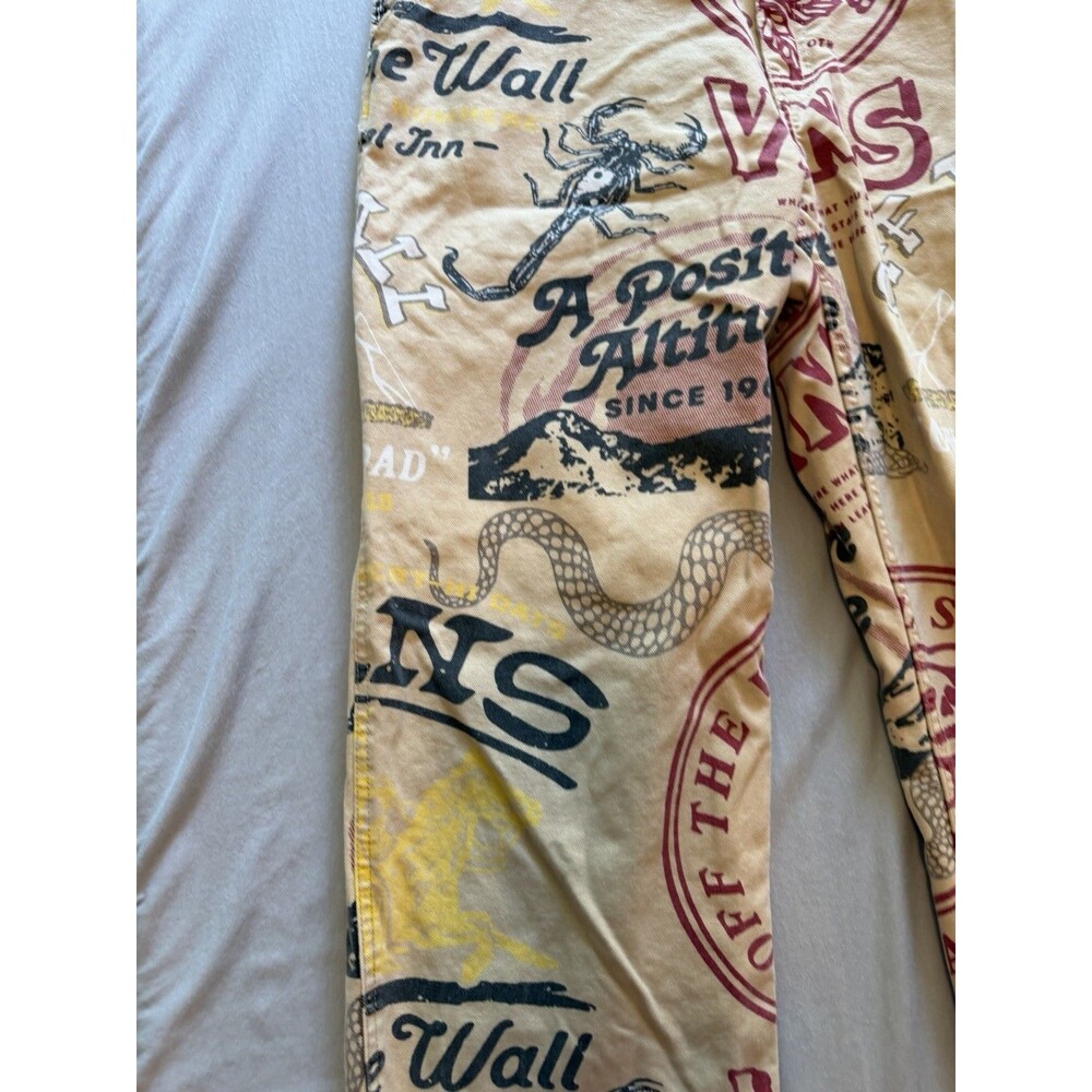 Vans Pants Mens 34 Drill Chore Carpenter All Over Print Loose Fit Off The Wall - Picture 8 of 12